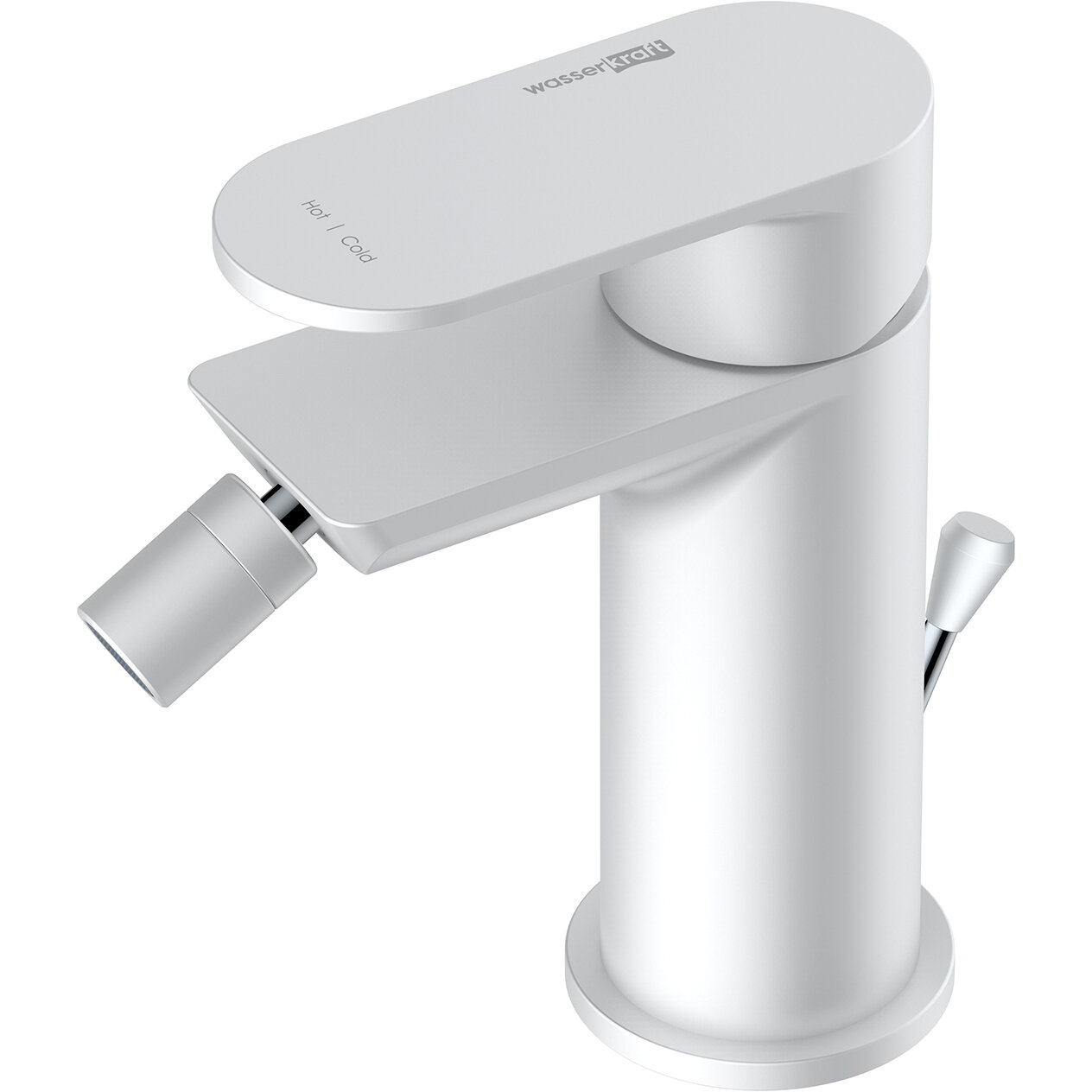 Смеситель для биде с донным клапаном Wasserkraft Mindel 8506 Белый