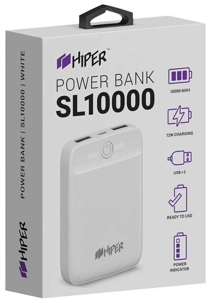 Hiper Портативный аккумулятор HIPER SL10000,белый