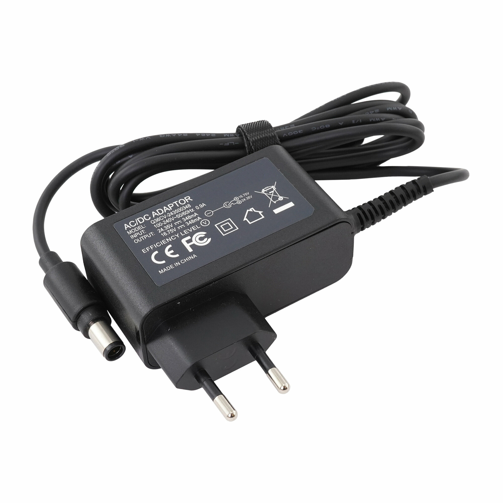 фото Зарядное устройство (блок питания) для пылесосов Dyson DC30, DC31 24.35-16.75V 348mA 7.4x5.0мм черное, в розетку