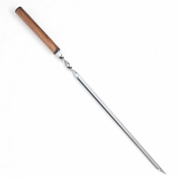 Шампур уголок, с деревянной ручкой "Эко" рабочая часть - 35 см, 58 x 1.2 см, сталь - 2 мм - фотография № 2