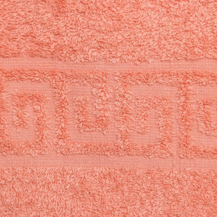 Полотенце махровое с бордюром 50х90 см, персиковый, хлопок 100%, 430г/м2 - фотография № 3