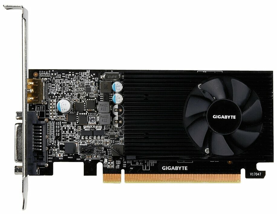 Видеокарта Gigabyte 2Gb GT1030 64bit DDR5 1468MHz/6008MHz DVI Hdmi (gv-n1030d5-2gl) RTL .