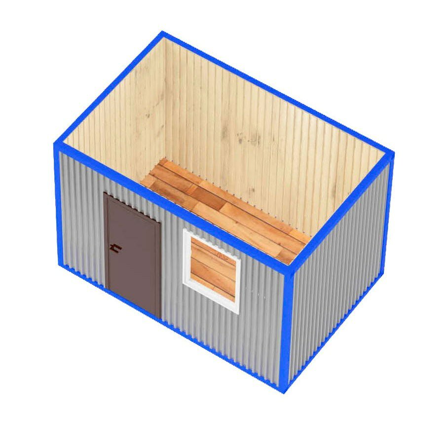 Металлический блок-контейнер/бытовка «Пост охраны» БК-12 (Внутренняя отделка Вагонка, утеплённый)10м2 - фотография № 1