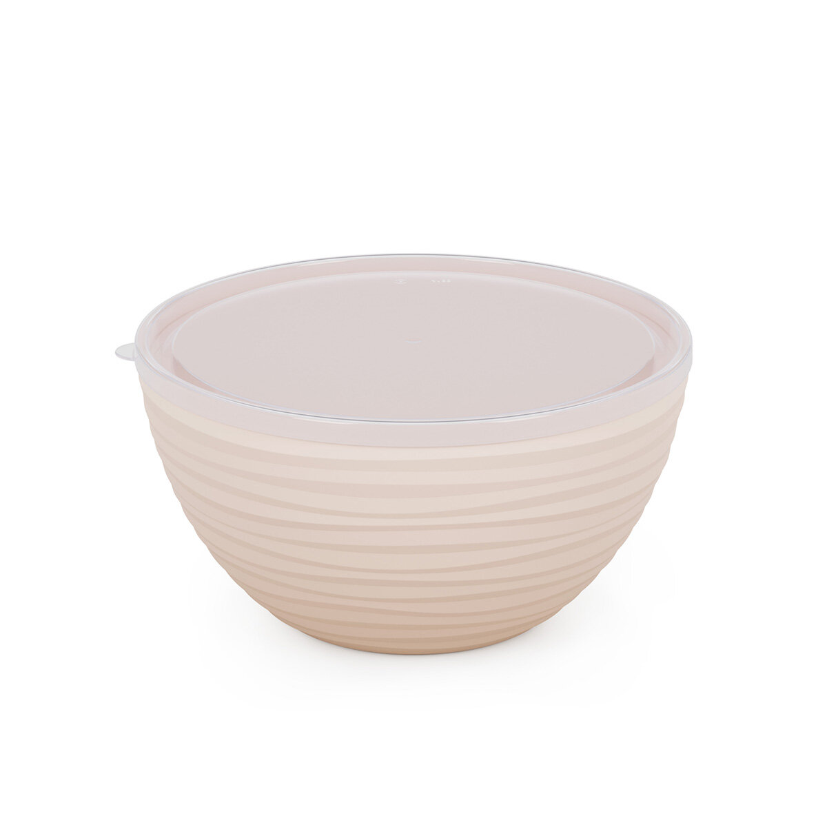 фото Салатник пластиковый Альтернатива Оазис, 2,5 л с крышкой, бежевый