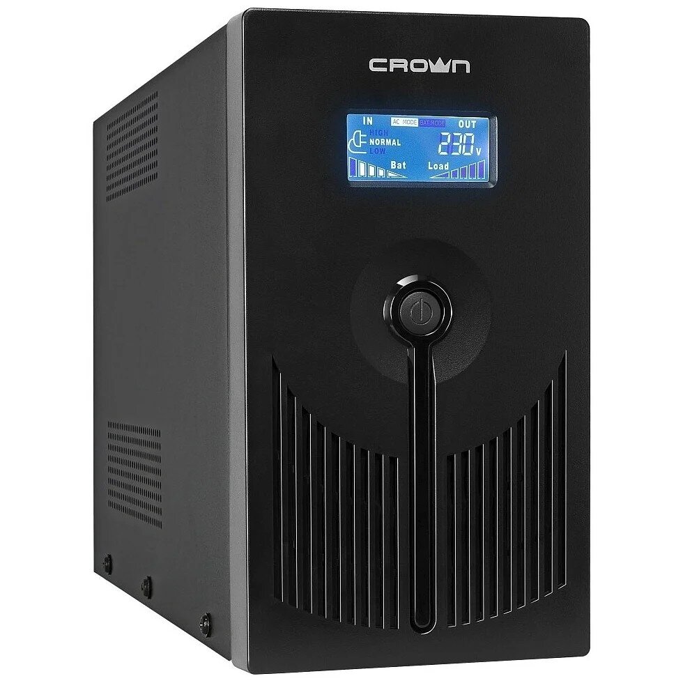 Crown ИБП CROWN CMU-SP800EURO LCD {800VA\450W, корпус металл, 1x12V/9AH, розетки 3*EURO+1*IEC С13, AVR, 1*порт RJ-11, 1*порт RJ-45} CM000001493