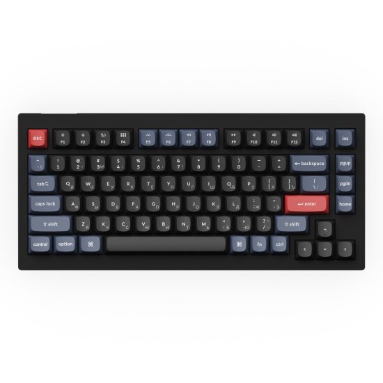 Клавиатура KEYCHRON V1-B2, RGB, Blue Switch, 84 кнопоки, Black