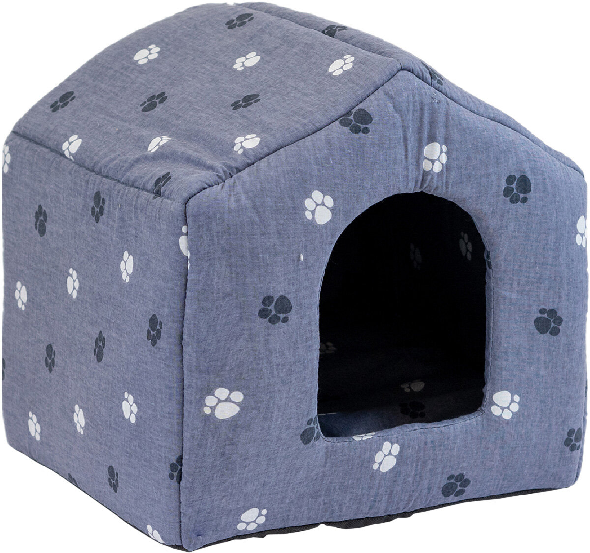 Домик для собак и кошек Дарэленд Будка с подушкой серый хлопок 37 х 37 х 37 см (1 шт)