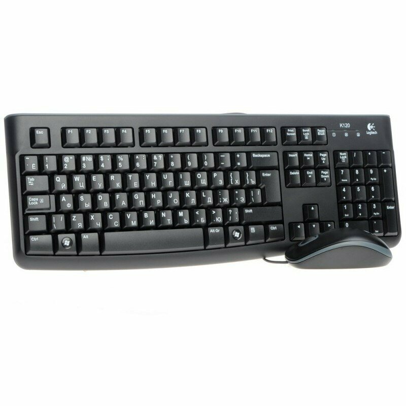 Клавиатура+мышь Logitech MK120 проводные BLACK USB (920-002561)