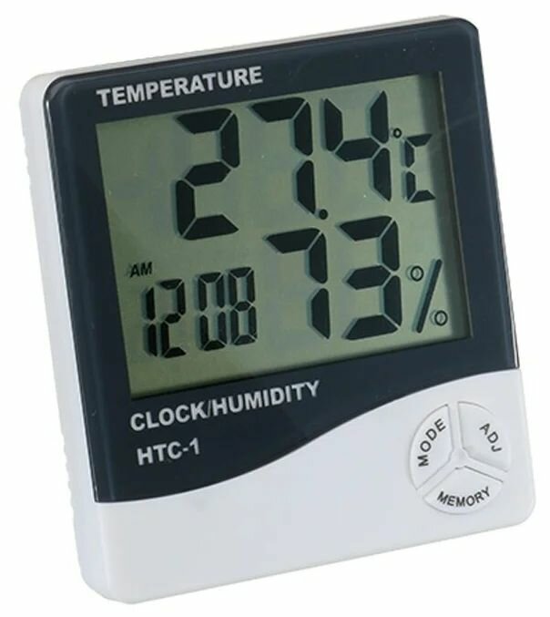 Термометр-гигрометр/ цифровой электронный комнатный /часы будильник температура влажность/ Погодная станция для дома НТС-1