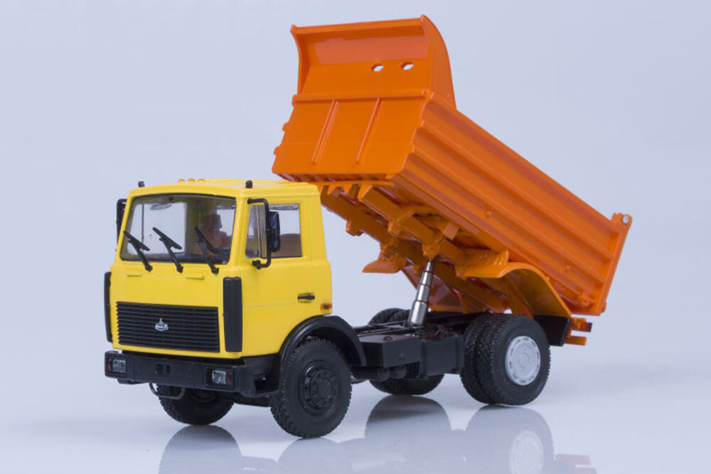 MAZ 5551 DUMP TRUCK (LATE CABIN) YELLOW ORANGE HIGH BODY 1988 (METAL ...