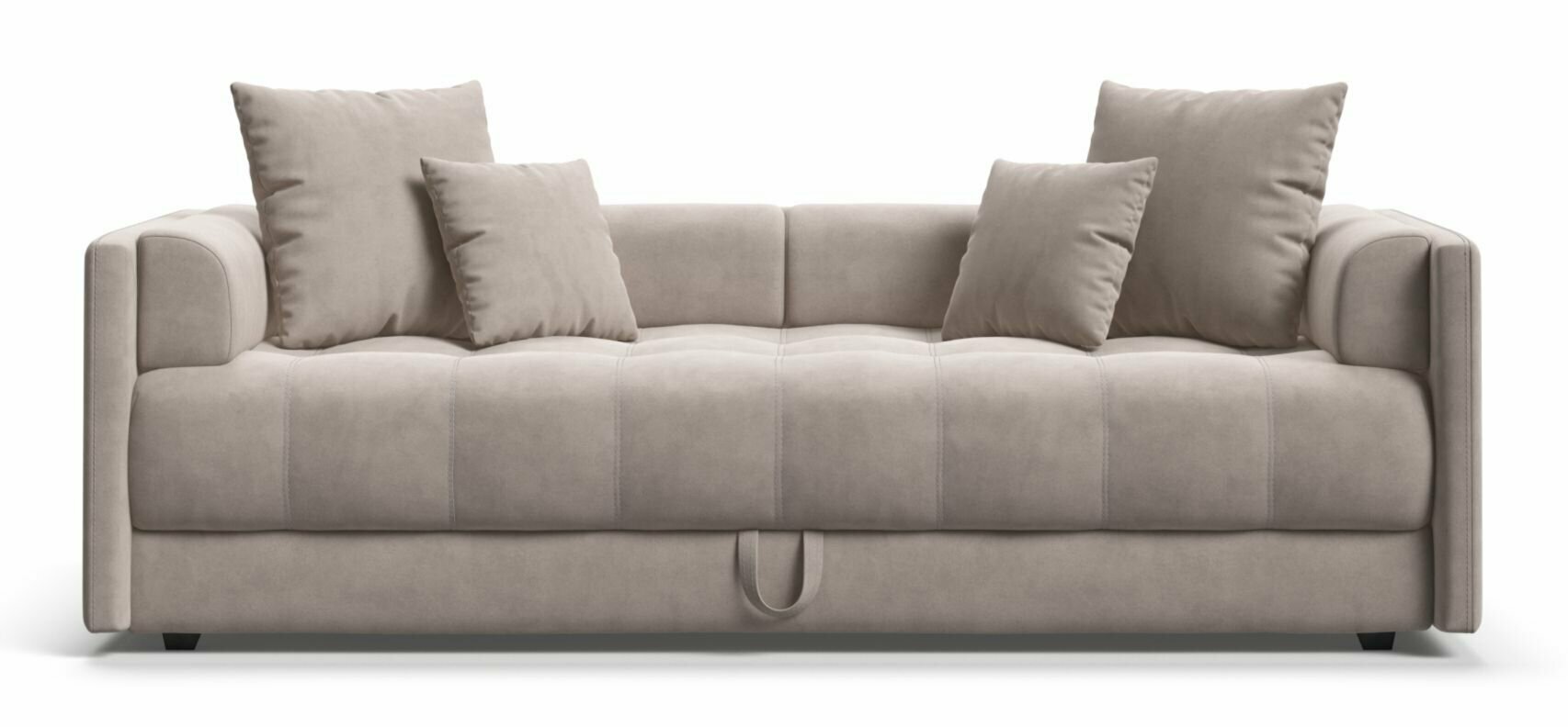 Односпальная тахта-диван с ящиком для хранения Boss, велюр Monolit латте, 203x93x61 см