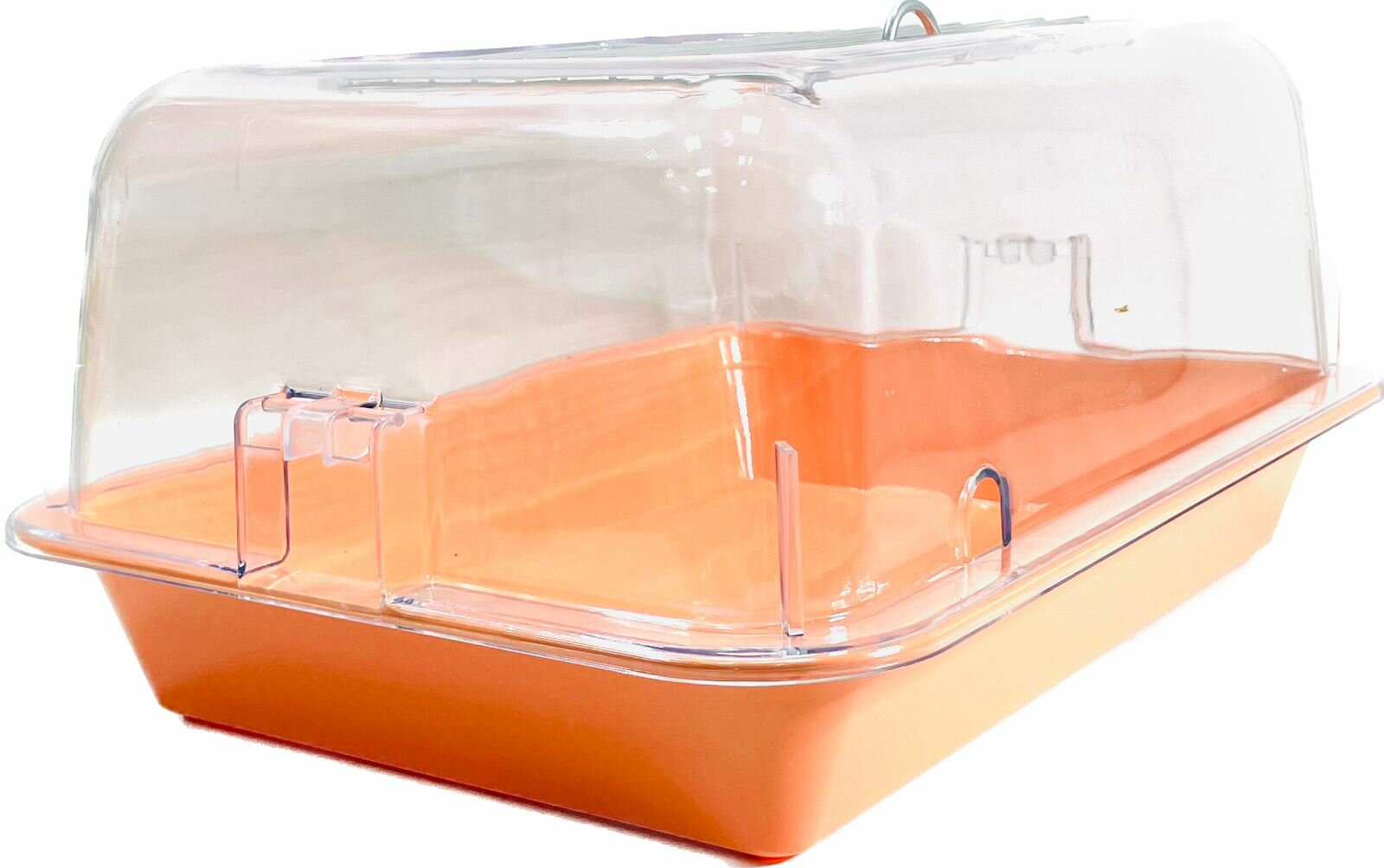 Клетка-террариум Зооэкспресс, для грызунов с метал. дверкой, 33х24х15, малый, оранжевый