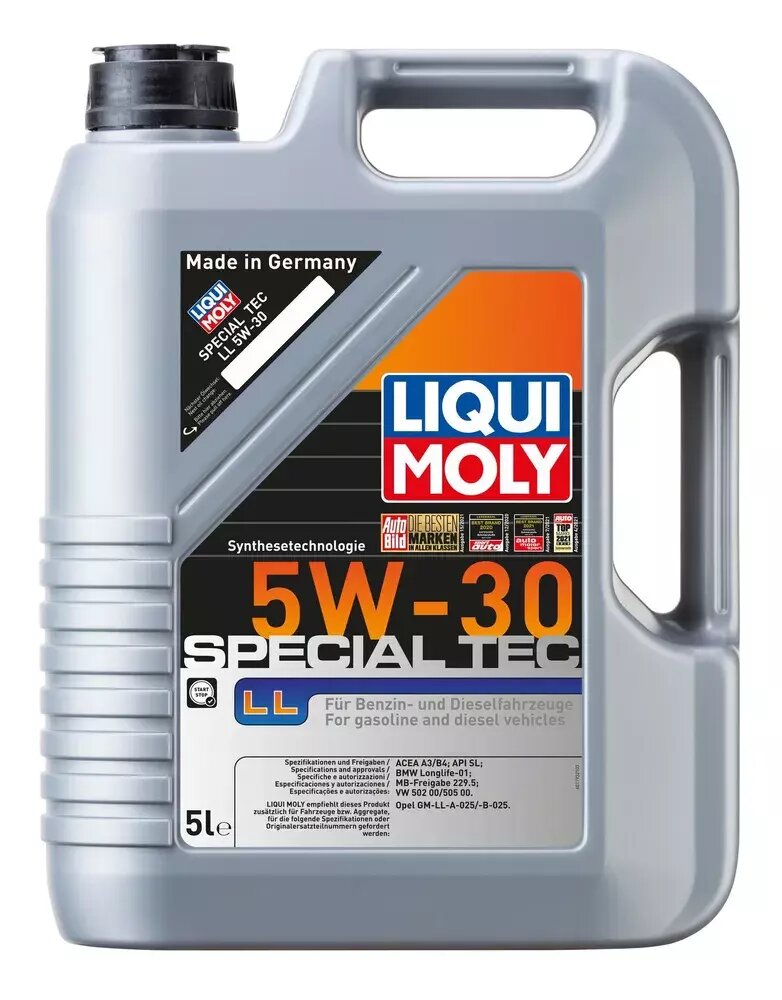 Моторное масло Liqui Moly SPECIAL TEC LL 5W-30 НС-синтетическое (5 л.)