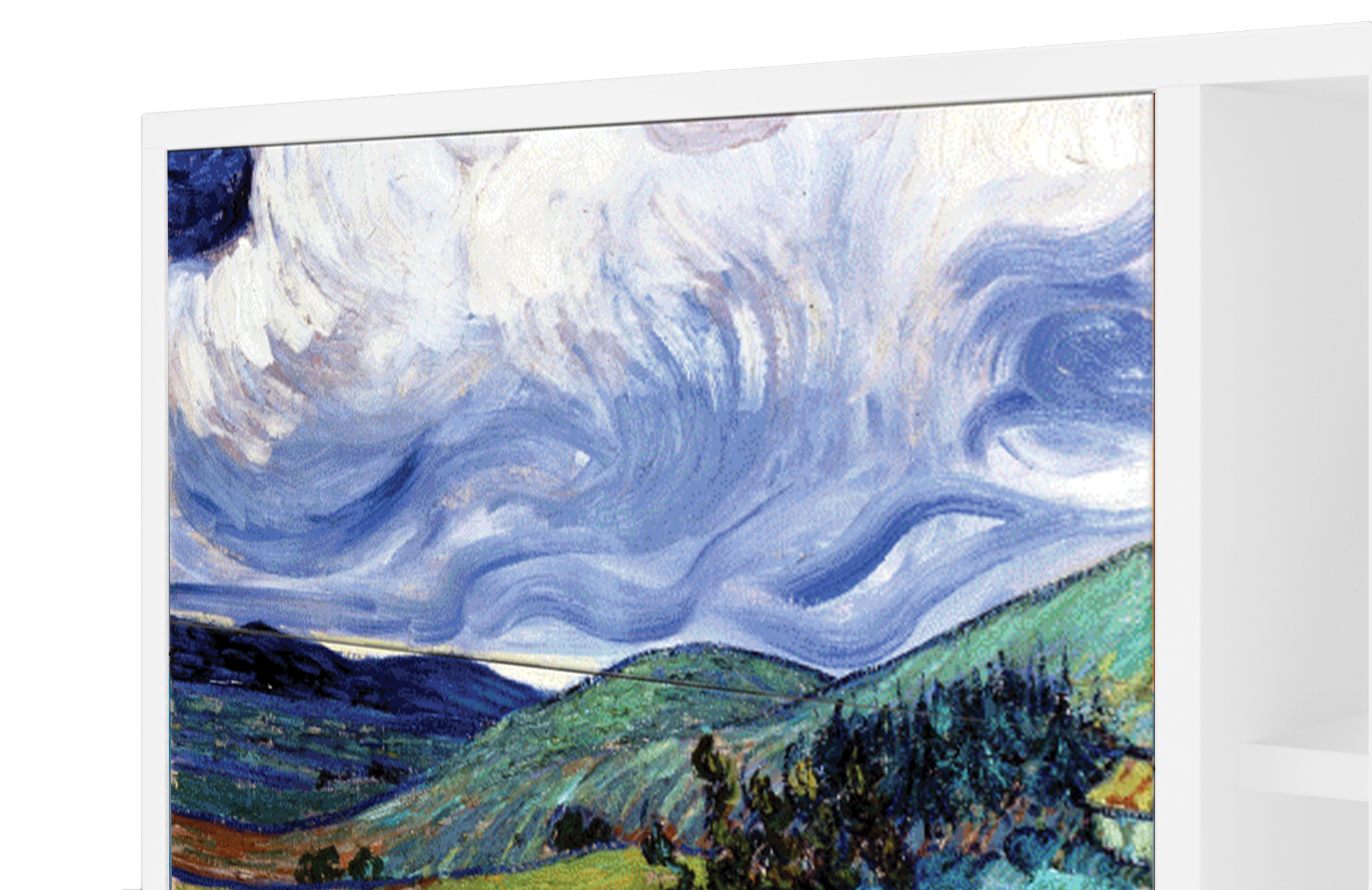 Комод - STORYZ - BS2 Landscape from Saint-Rémy by Vincent van Gogh, 125 x 97 x 48 см, Белый - фотография № 5