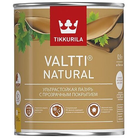 Tikkurila Valtti Natural Ультрастойкая прозрачная лазурь для защиты дерева09л