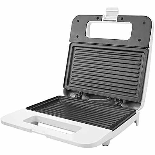 фото Электрическая хлебопечка Topyond с антипригарным покрытием, автоматический контроль температуры, хлебопечка для завтрака, нагрев с обеих сторон, панини-печка для приготовления сэндвичей и тостов