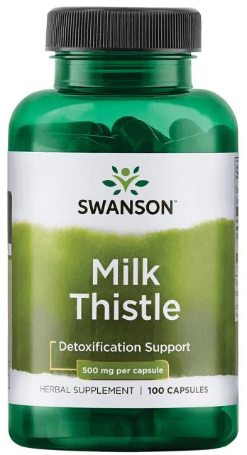 Расторопша 500мг Swanson Full Spectrum Milk Thistle 100 капсул / Антиоксидант / Для печени почек похудения обмена веществ мужчин и женщин