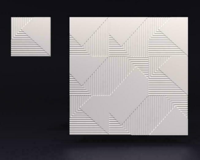 Стеновые 3D панели из наногипса под покраску 50х50см - фотография № 4