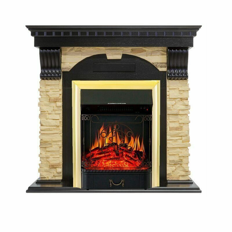 Электрический камин Royal Flame Dublin арочный сланец (венге) с очагом Majestic FX Brass
