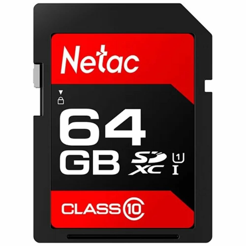 Карта памяти SecureDigital 64Gb Netac SDXC class 10 (NT02P600STN-064G-R)