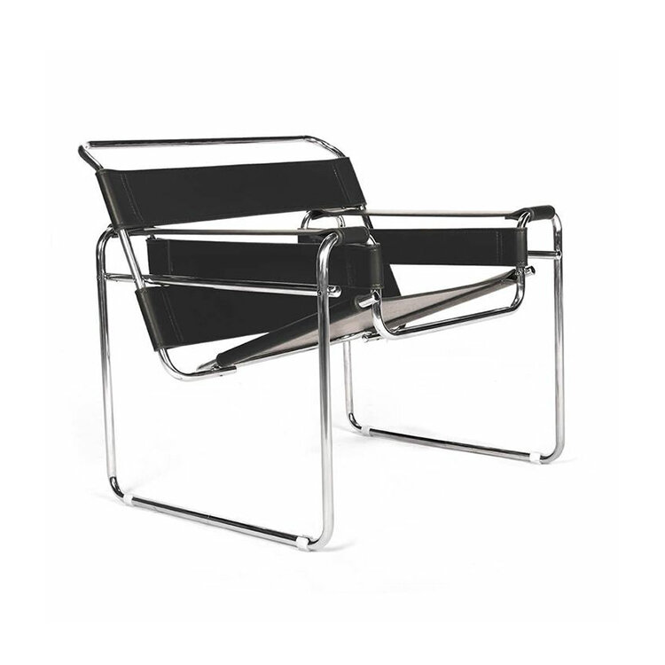 Кресло для отдыха в стиле Wassily Chair by Marcel Breuer (черный цвет) - фотография № 2