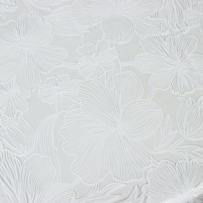 Скатерть «Гибискус», 132×180 см, цвет белый - фотография № 3
