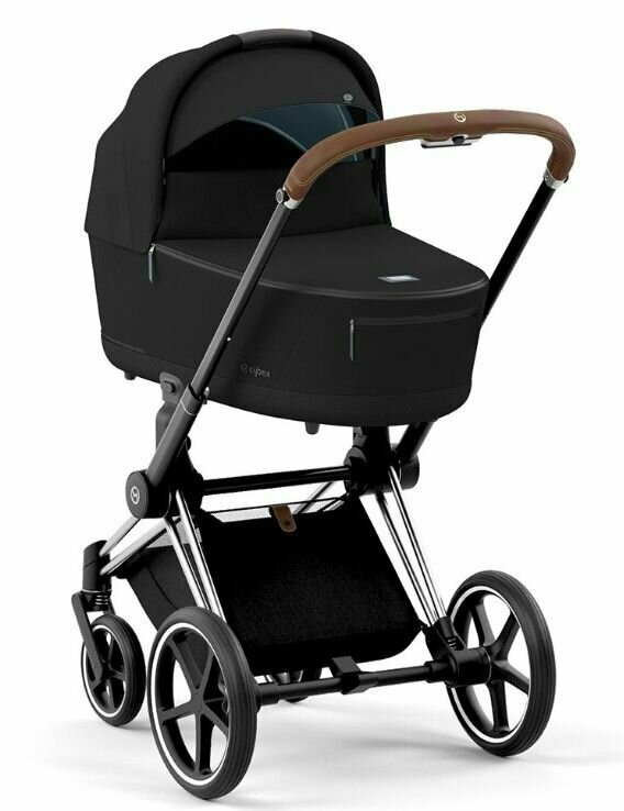 Коляска для новорожденных Cybex PRIAM IV Deep Black шасси Chrome Brown