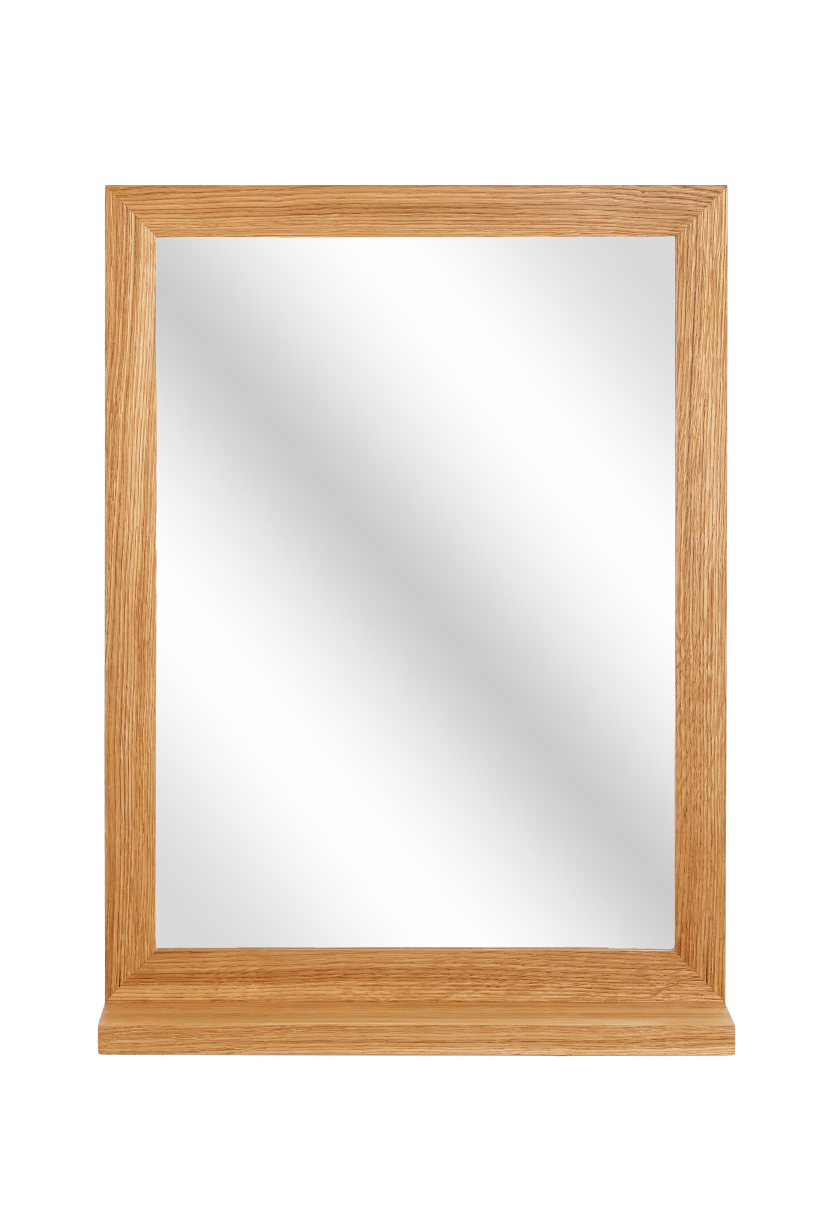 Зеркало для ванной Caytlin Oak из натурального дуба 63x65 см. Премиум - фотография № 4