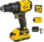 Дрель-шуруповерт аккумуляторная бесщеточная Stanley Fatmax SBD710D2K, 18 В Li-Ion 2x2 Ач - изображение