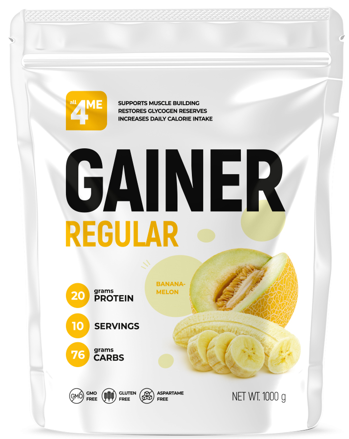 4Me Nutrition Gainer REGULAR дойпак, 1000 г (Банан-дыня)