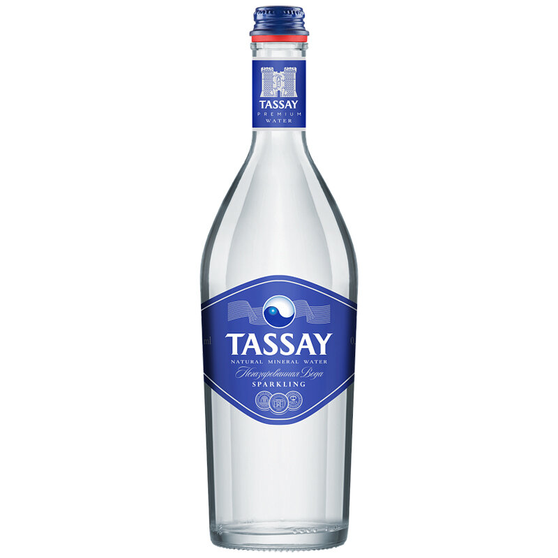 TASSAY природная питьевая вода, газированная, стекло 0.75 л (6штук)