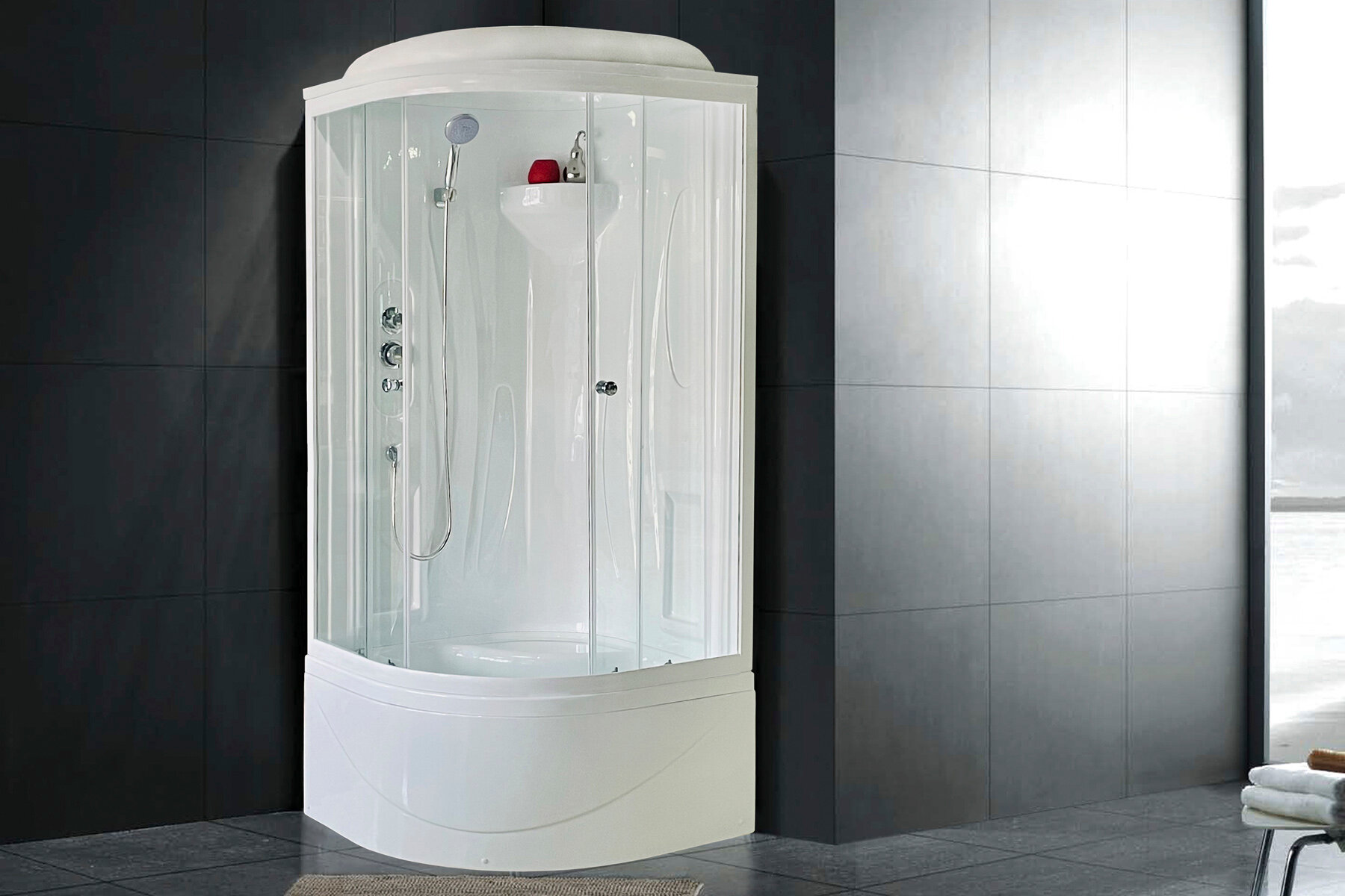 Royal Bath Душевая кабина Royal Bath RB 90BK1-T 90x90 прозрачное стекло