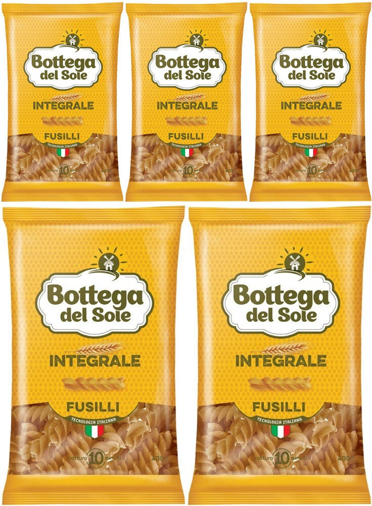 Макаронные изделия Bogetta del Sole Integrale Спирали, 5 шт по 400 г