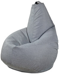 Мягкое кресло-мешок Груша Светло-серый цвет (размер XXXL) PuffMebel, ткань рогожка