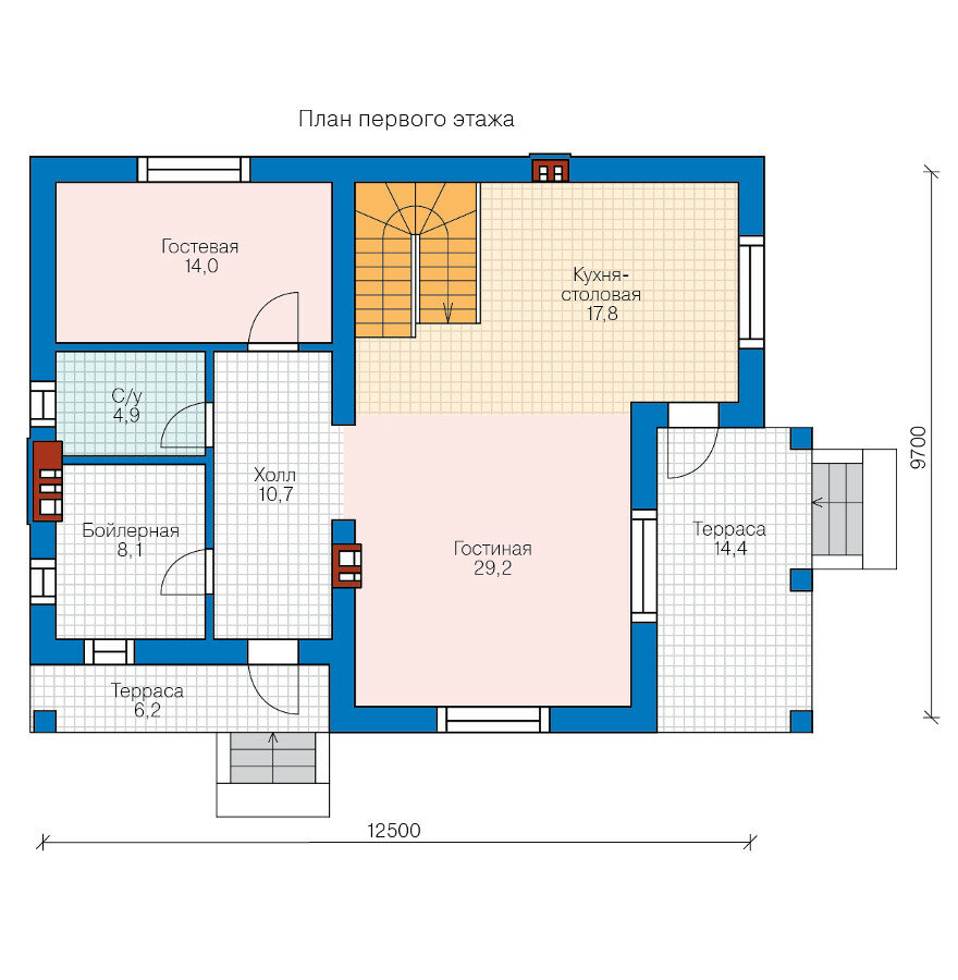 58-47-Catalog-Plans - Проект двухэтажного дома из газобетона с террасой - фотография № 2