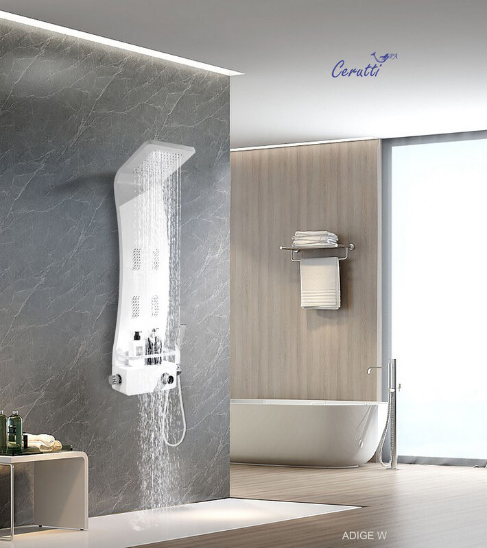 Душевая панель из нержавеющей стали Cerutti SPA Adige W CT8979 Белая