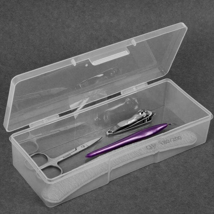 Органайзер для хранения, с крышкой, 18,5 × 7 × 3,5 см, цвет прозрачный - фотография № 1