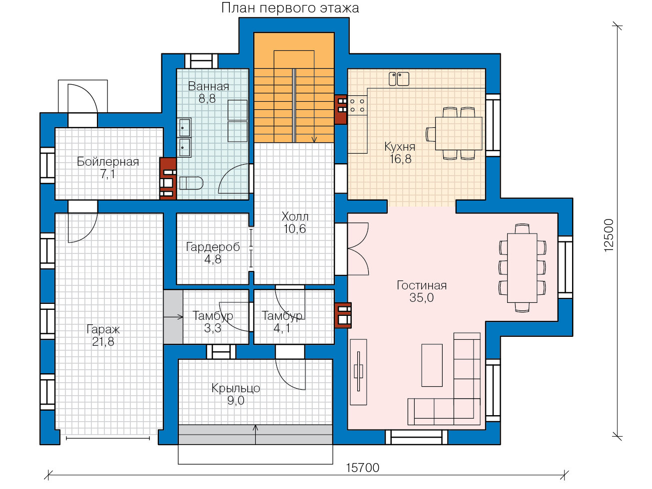 57-97-Catalog-Plans - Проект двухэтажного дома из газобетона - фотография № 2