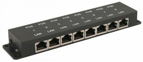 Инжектор PoE OSNOVO Midspan-8/P пассивный Fast Ethernet на 8 портов. Предназначен для питания оконечных сетевых устройств. Напряжение PoE до 57V(конт.