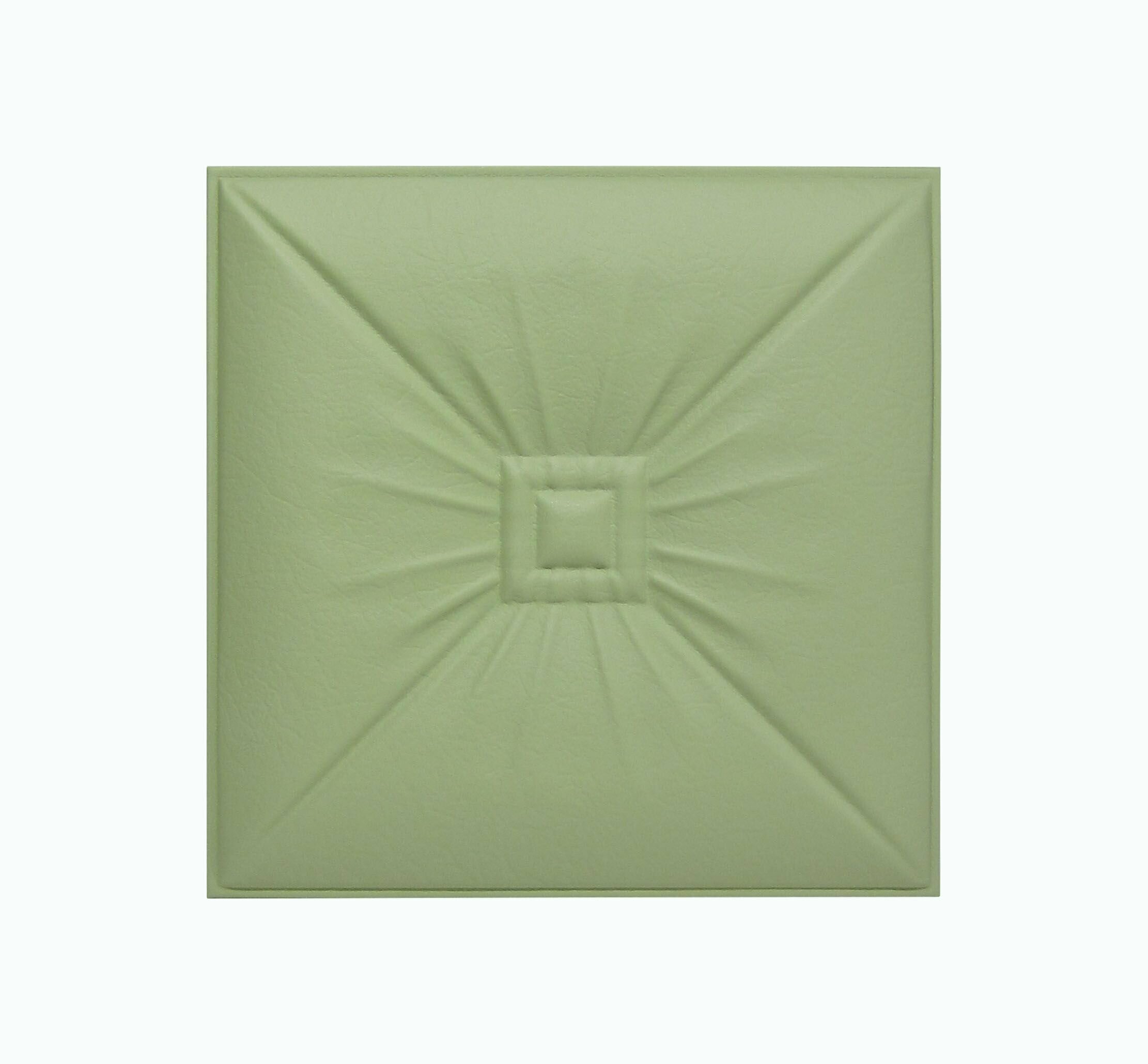 Панель стеновая из экокожи Olive Soft оливковый зеленый 40 * 40см 1шт мягкая 3D панель декор для стен и в изголовье кровати - фотография № 1
