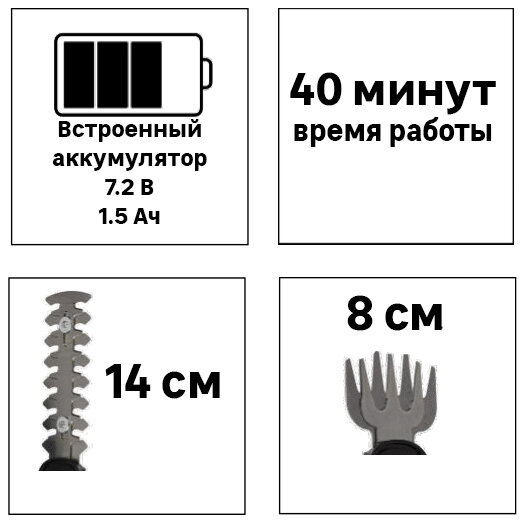 Кусторез аккумуляторный Sterwins 8 В - фотография № 5