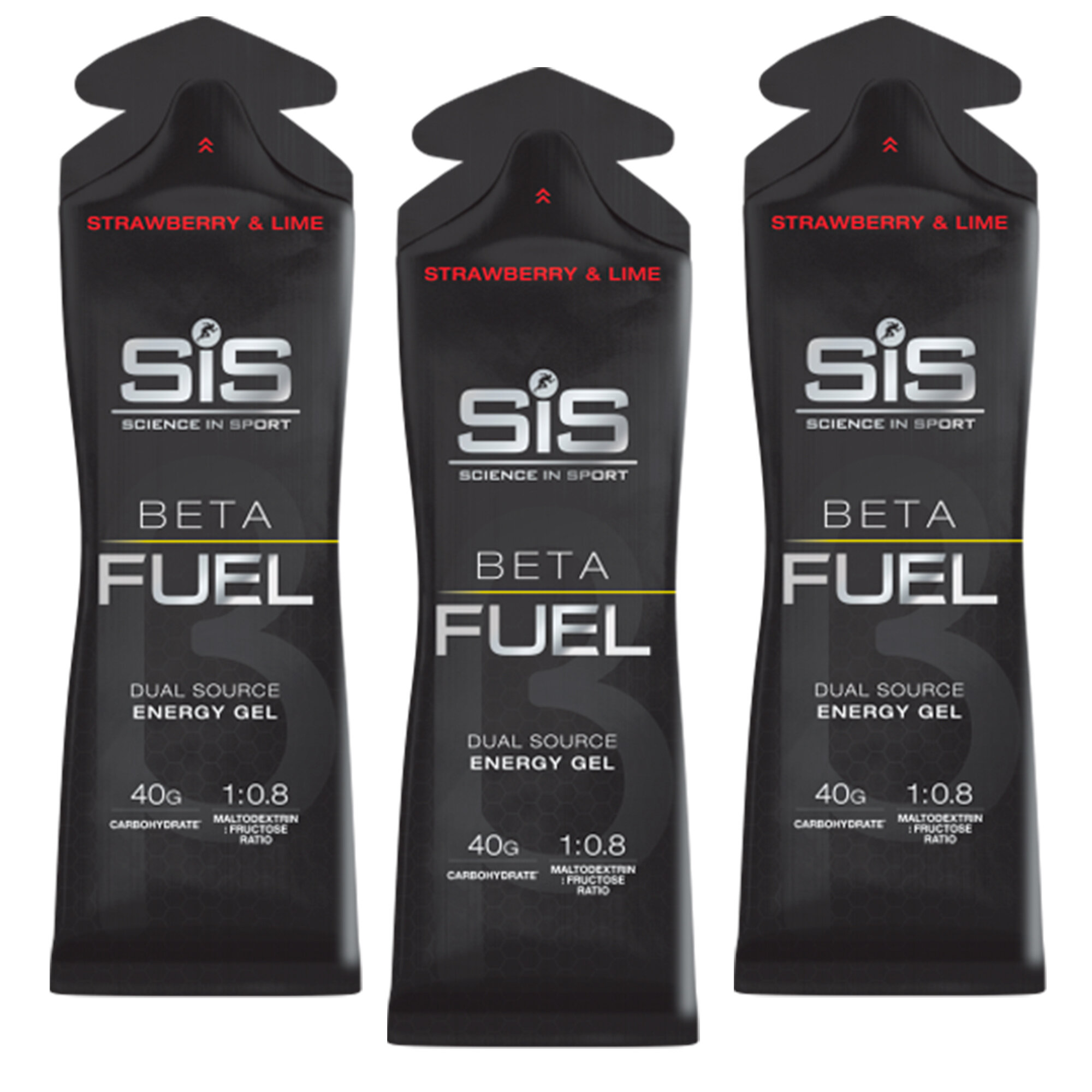 Гель питьевой SCIENCE IN SPORT (SiS) Gel Beta Fuel 3 x 60 мл, Клубника - Лайм