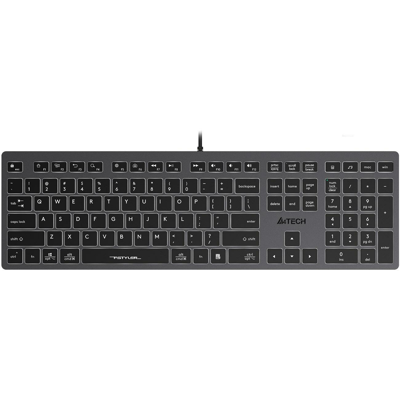 Клавиатура проводная A4Tech FX60H GREY/WHITE