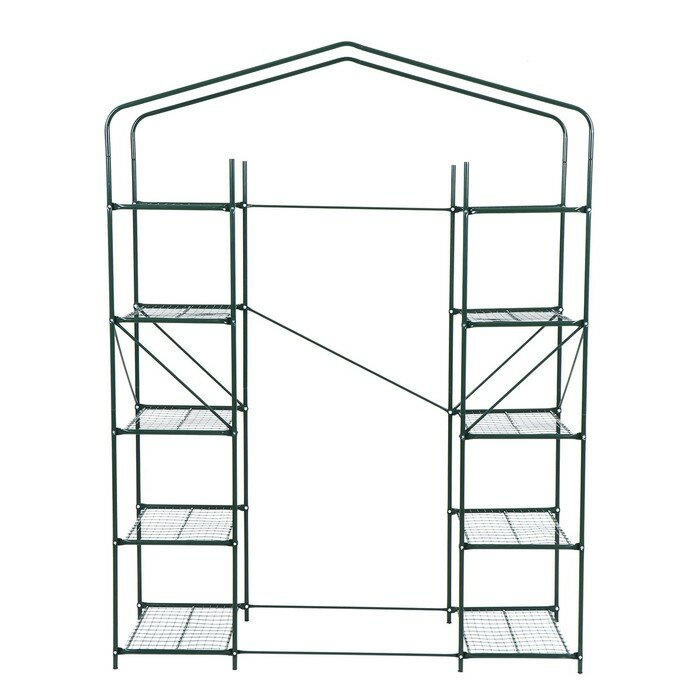 Парник - стеллаж, 10 полок, 196 × 150 × 66 см, металлический каркас d = 16 мм, чехол плёнка 100 мкм - фотография № 8