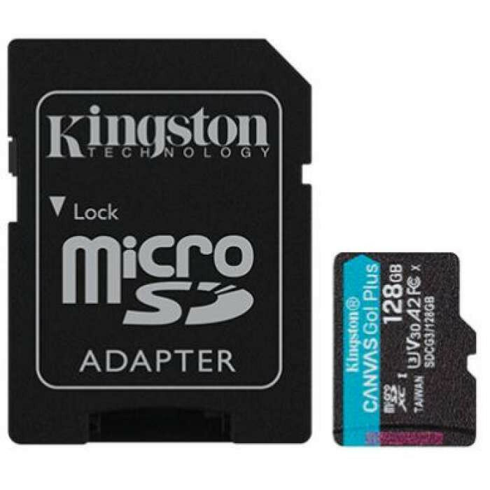Носитель информации Kingston Micro Secure Digital Flash Card 128GB microSDXC Canvas Go Plus 170R A2 U3 V30 Card + ADP