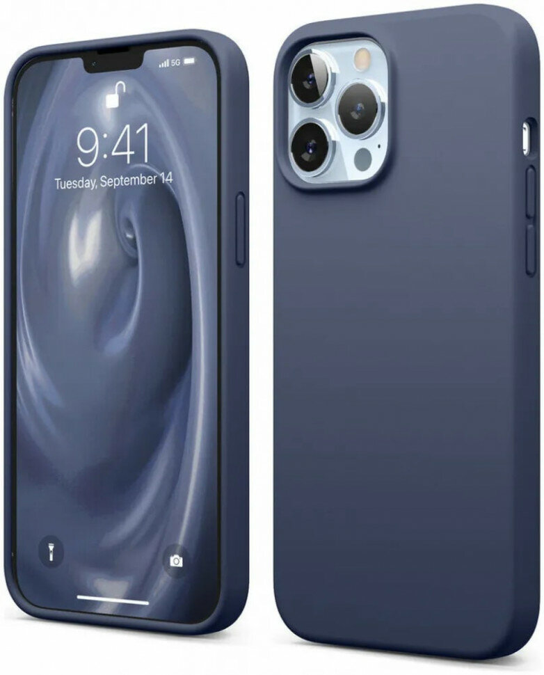 Чехол-накладка для iPhone 13 Pro Max Elago Soft silicone (Liquid) Blue (ES13SC67-JIN)