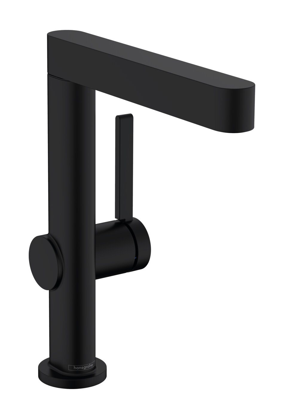 Смеситель для раковины Hansgrohe Finoris 230, поворотный излив, Push-Open, матовый чёрный 76060670