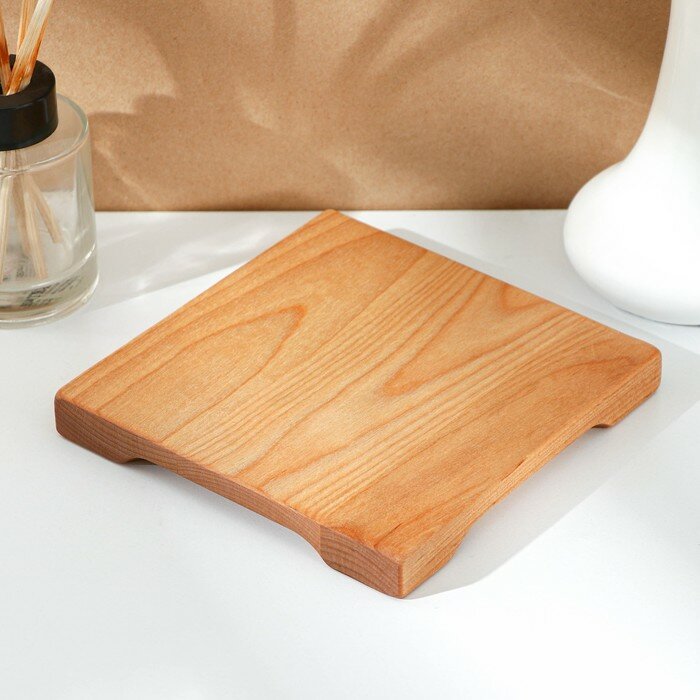 фото Доска разделочная Adelica «Пикничок», 15×15×1,8 см, пропитано минеральным маслом, берёза