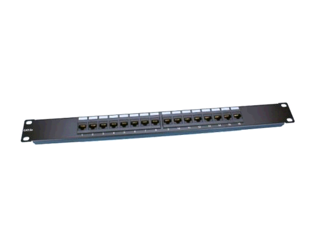 Патч-панель 19", 16xRJ-45, 5 кат, 1U, Dual Type