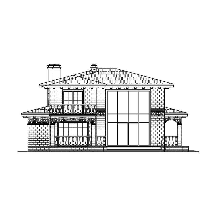 62-80A-Catalog-Plans - Проект двухэтажного дома из газобетона с террасой - фотография № 4